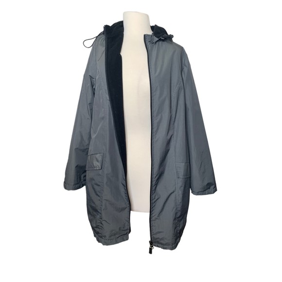 Japanese Weekend Mama Coat 3-Way Hooded Maternity Jacket Gray Small Long Sleeve - Picture 2 of 7